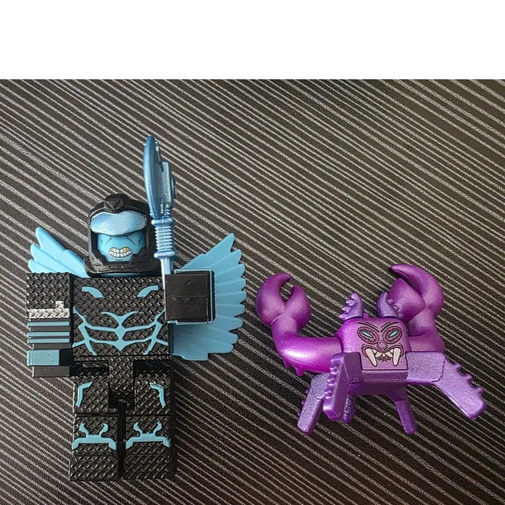 Roblox Jailbreak Celestial Car Vehicle Set with Winged Figure and Purple Monster
